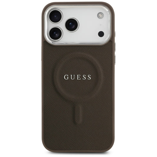 MagSafe futrola za Apple iPhone 17 Pro, Guess, Classic Logo, smeđa