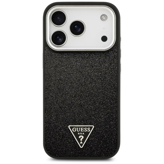 MagSafe futrola za Apple iPhone 17 Pro, Guess, Glitter Triangle Logo, Crna