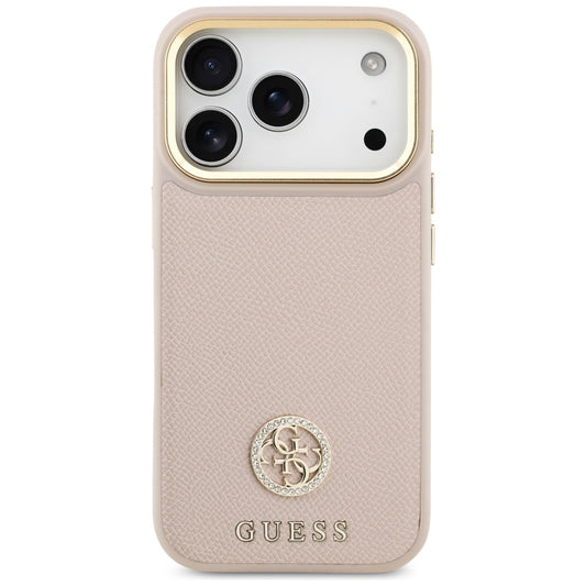 MagSafe torbica za Apple iPhone 17 Pro, Guess, Grained Strass Logo, Roza