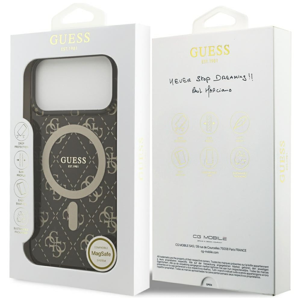 Futrola MagSafe za Apple iPhone 17 Pro, Guess, IML 4G pozadina, smeđa