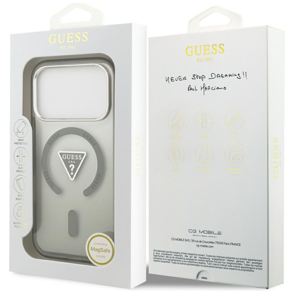 Futrola MagSafe za Apple iPhone 17 Pro, Guess, IML Gradient Triangle Logo, Kaki