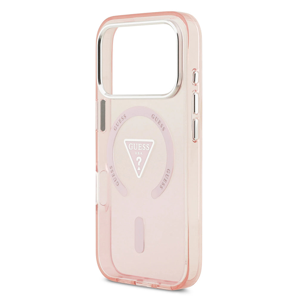 Futrola MagSafe za Apple iPhone 17 Pro, Guess, IML Gradient Triangle Logo, Roza