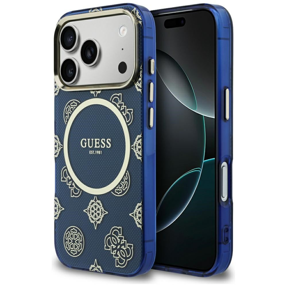 MagSafe futrola za Apple iPhone 17 Pro, Guess, IML Peony Dot, Plava