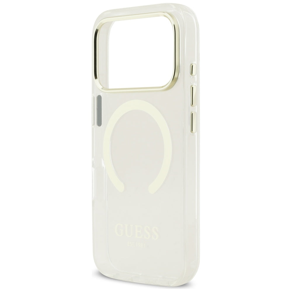Futrola MagSafe za Apple iPhone 17 Pro, Guess, Metal Outline, Zlatna