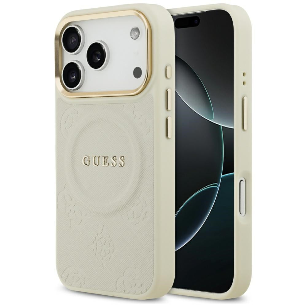 MagSafe futrola za Apple iPhone 17 Pro, Guess, Peony Hot Stamp, Bež