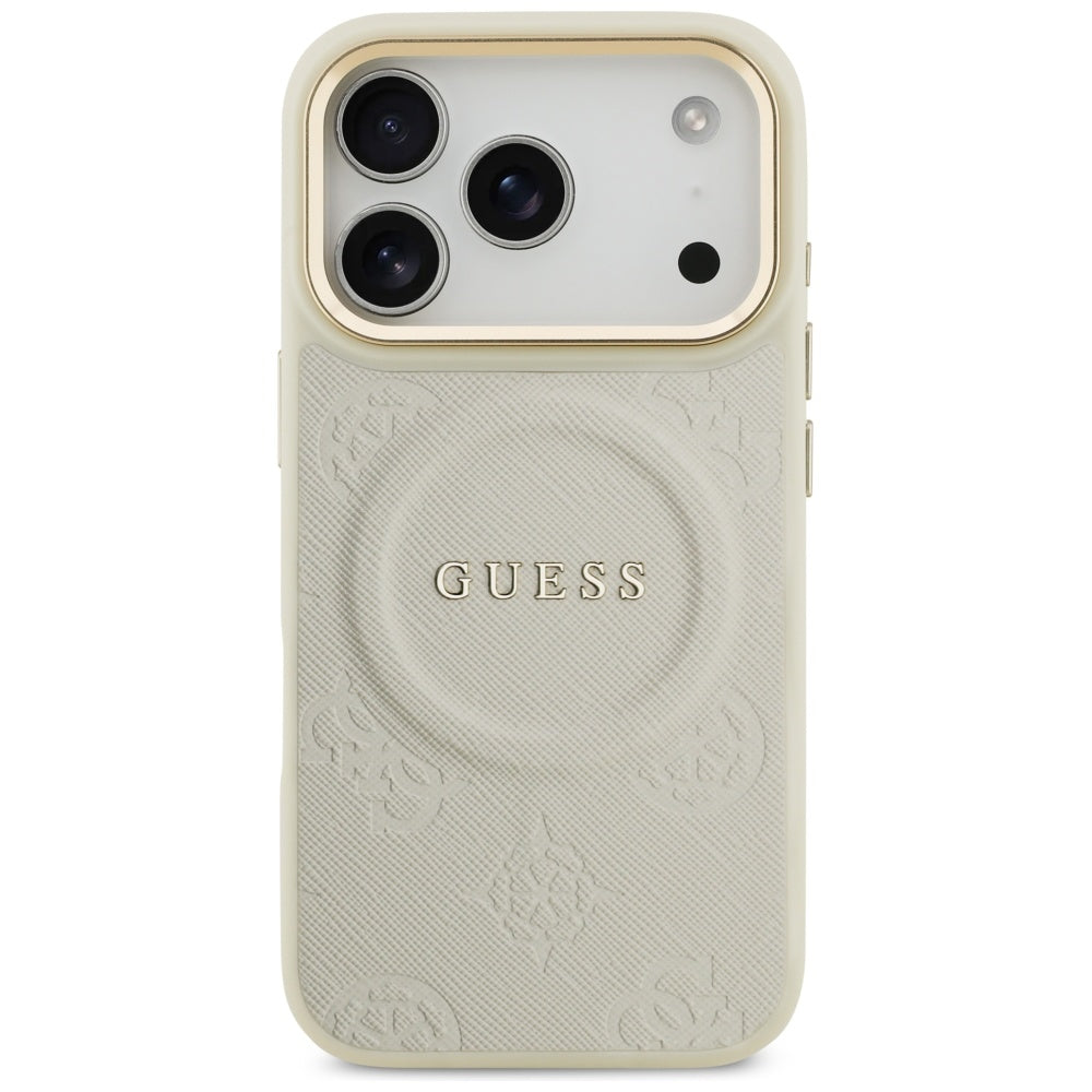 MagSafe futrola za Apple iPhone 17 Pro, Guess, Peony Hot Stamp, Bež