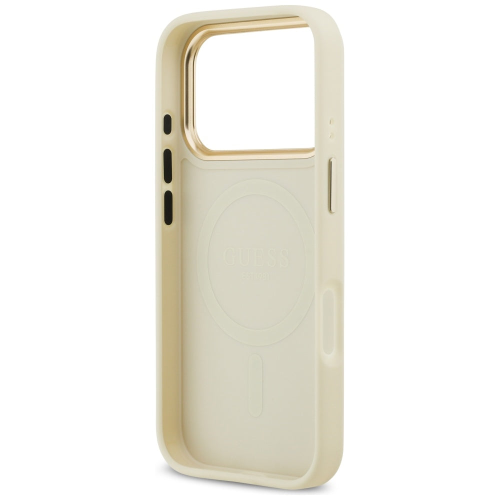 MagSafe futrola za Apple iPhone 17 Pro, Guess, Peony Hot Stamp, Bež
