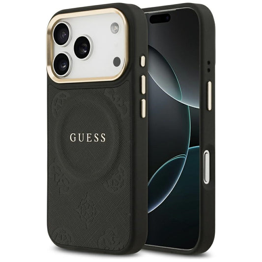 MagSafe futrola za Apple iPhone 17 Pro, Guess, Peony Hot Stamp, Crna