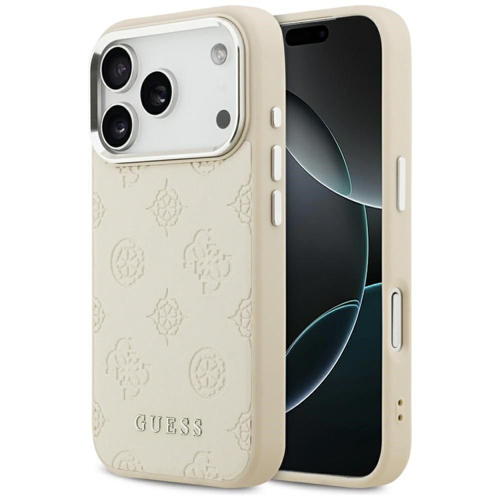 MagSafe futrola za Apple iPhone 17 Pro, Guess, Peony Hot Stamp Script, Bež