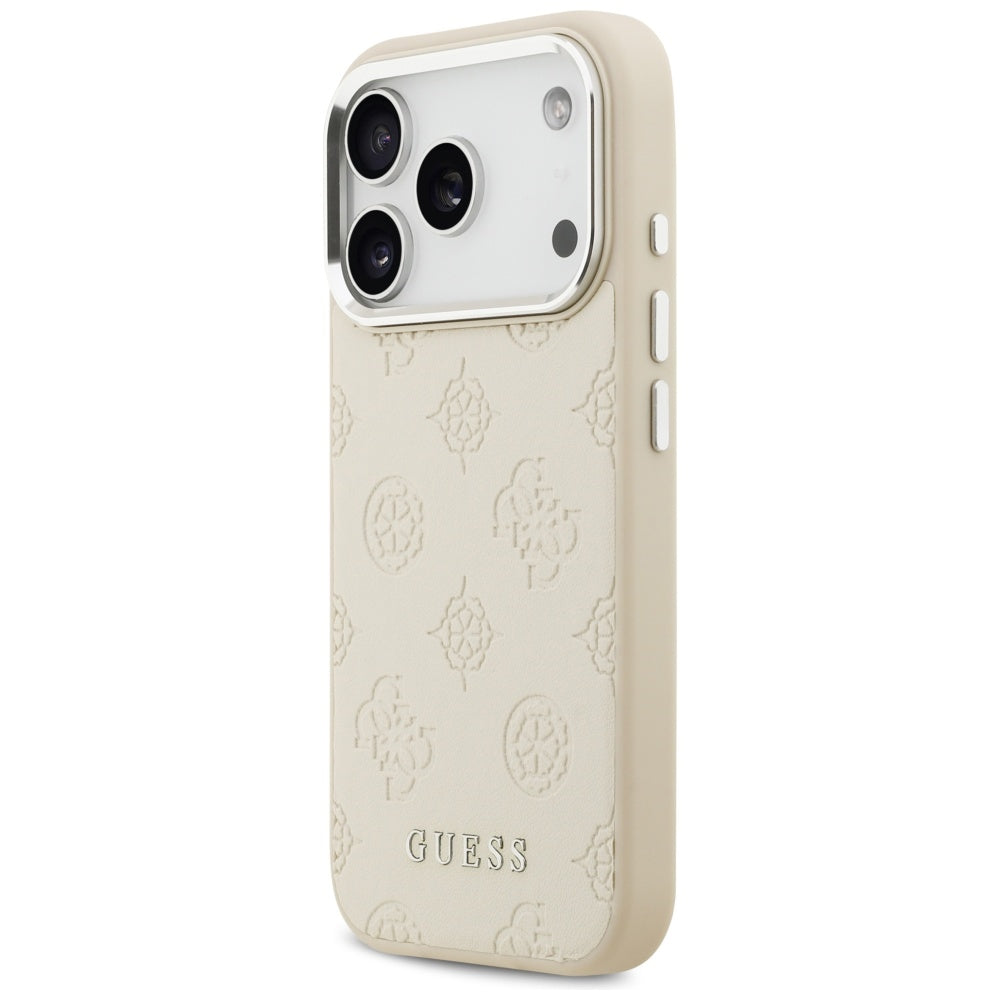 MagSafe futrola za Apple iPhone 17 Pro, Guess, Peony Hot Stamp Script, Bež