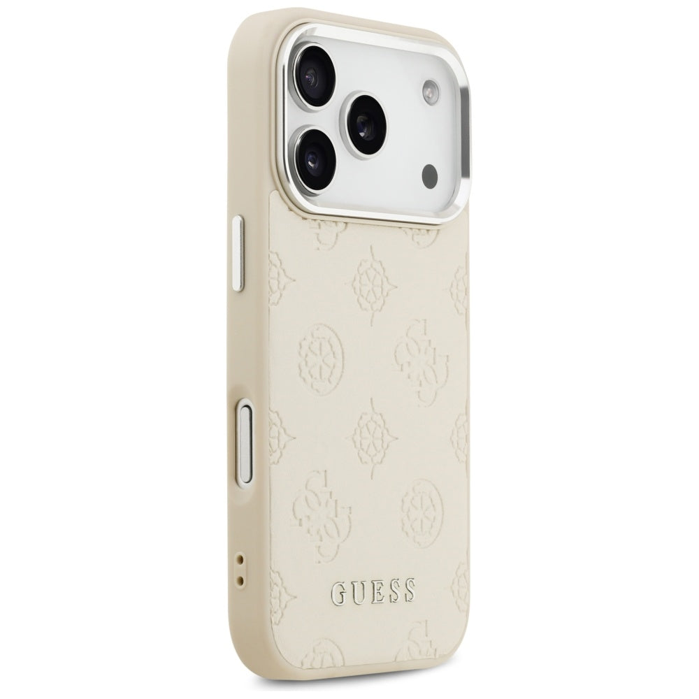 MagSafe futrola za Apple iPhone 17 Pro, Guess, Peony Hot Stamp Script, Bež