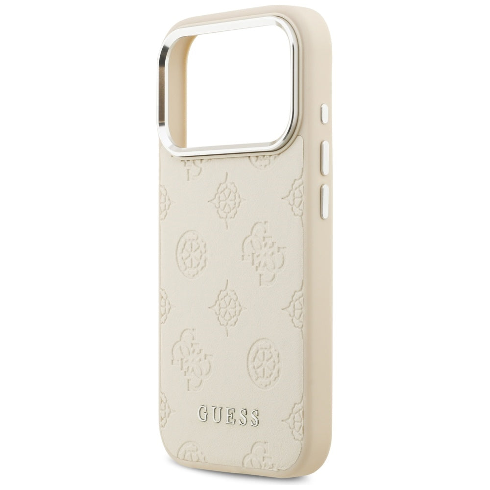 MagSafe futrola za Apple iPhone 17 Pro, Guess, Peony Hot Stamp Script, Bež