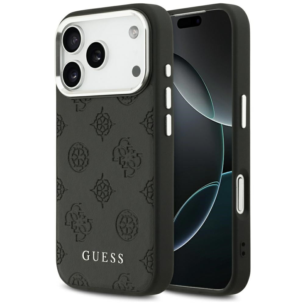 MagSafe futrola za Apple iPhone 17 Pro, Guess, Peony Hot Stamp Script, Crna