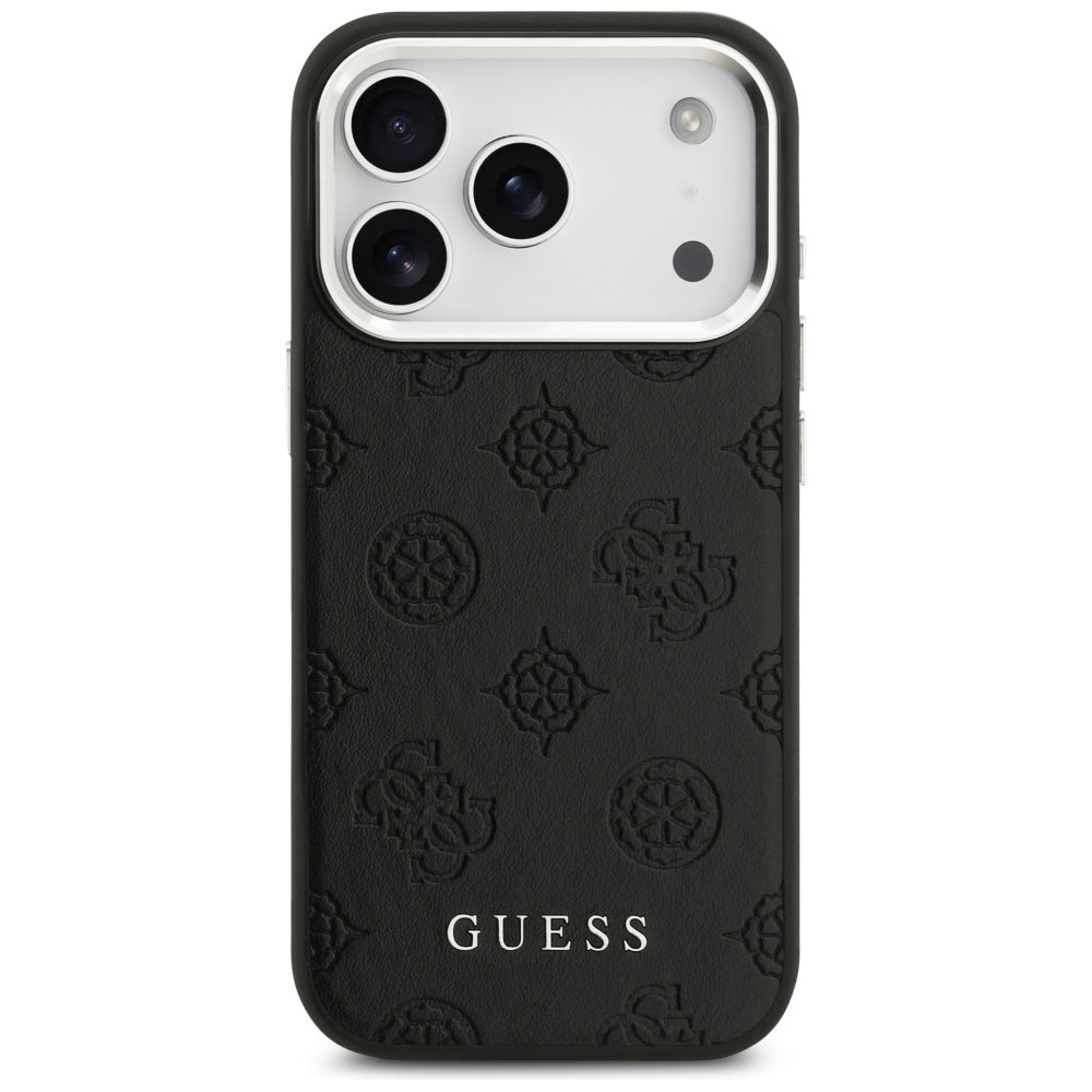 MagSafe futrola za Apple iPhone 17 Pro, Guess, Peony Hot Stamp Script, Crna