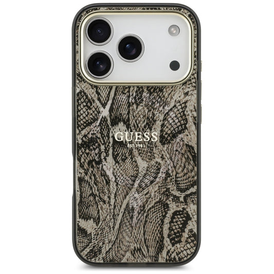 MagSafe torbica za Apple iPhone 17 Pro, Guess, Python uzorak, smeđa