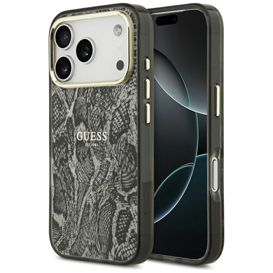 Futrola MagSafe za Apple iPhone 17 Pro, Guess, Python uzorak, Crna