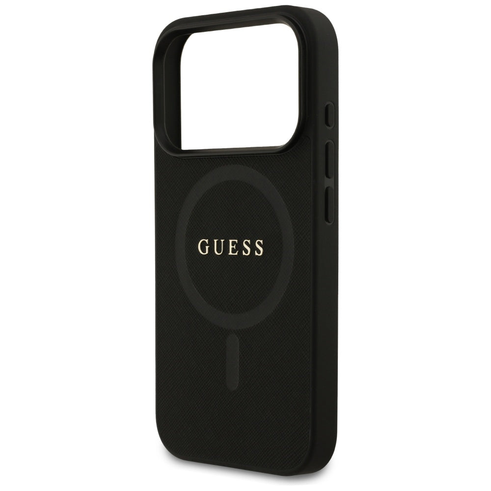 Futrola MagSafe za Apple iPhone 17 Pro, Guess, Saffiano Classic Logo, Crna