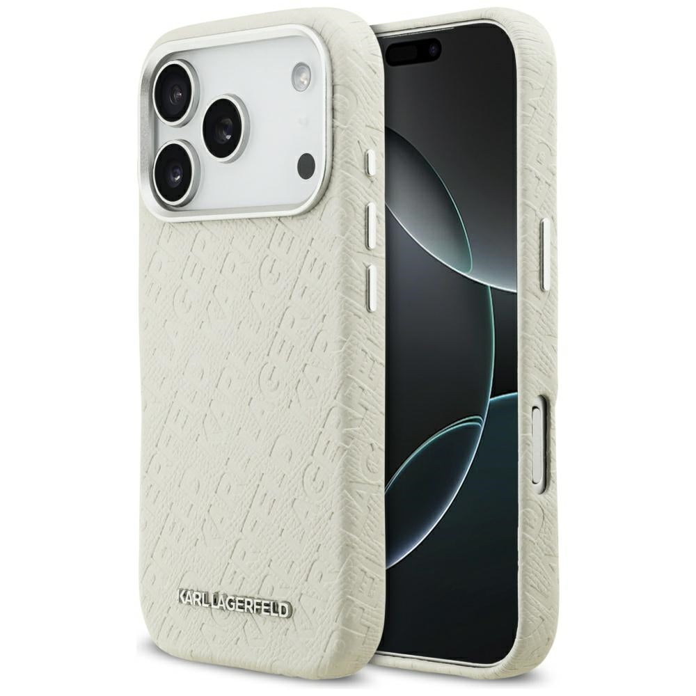 MagSafe futrola za Apple iPhone 17 Pro, Karl Lagerfeld, FW Stamped Karl, Bež