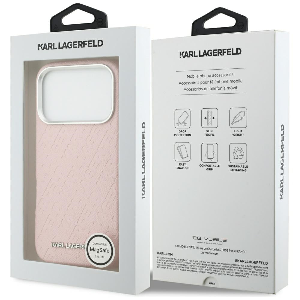 Futrola MagSafe za Apple iPhone 17 Pro, Karl Lagerfeld, FW Stamped Karl, Roza