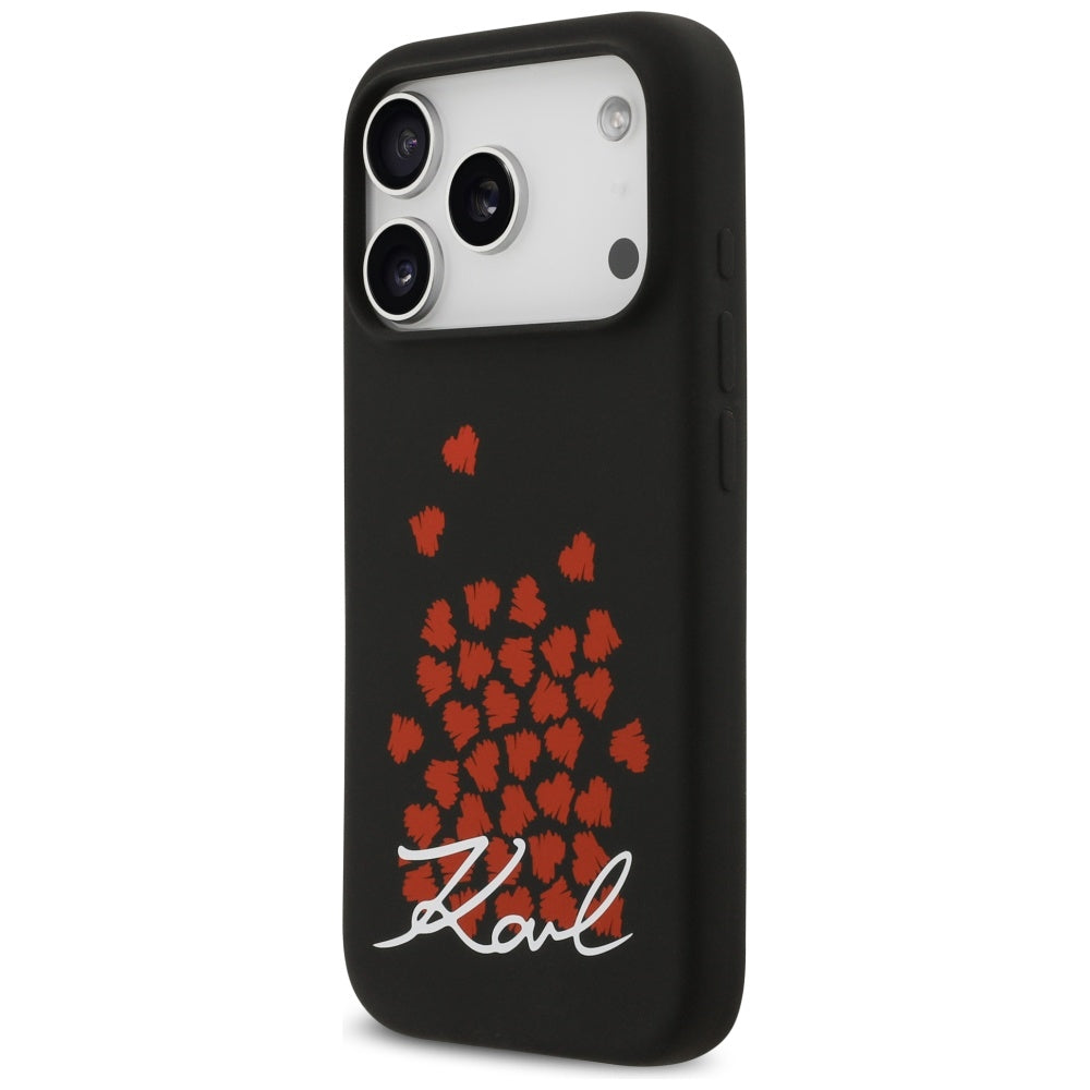 Futrola MagSafe za Apple iPhone 17 Pro, Karl Lagerfeld, Heart Sign Logo, Crna