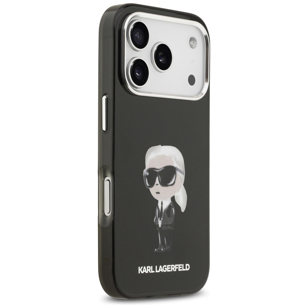 Futrola MagSafe za Apple iPhone 17 Pro, Karl Lagerfeld, IML Aquarelle Karl Ikonik, Crna