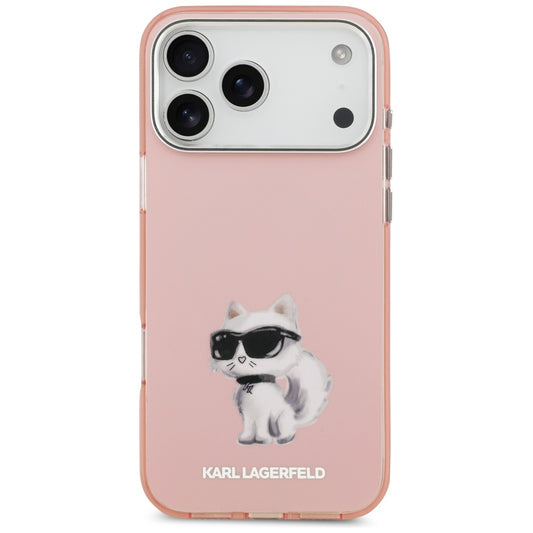 Futrola MagSafe za Apple iPhone 17 Pro, Karl Lagerfeld, IML Aquarelle Logo Choupette, Roza