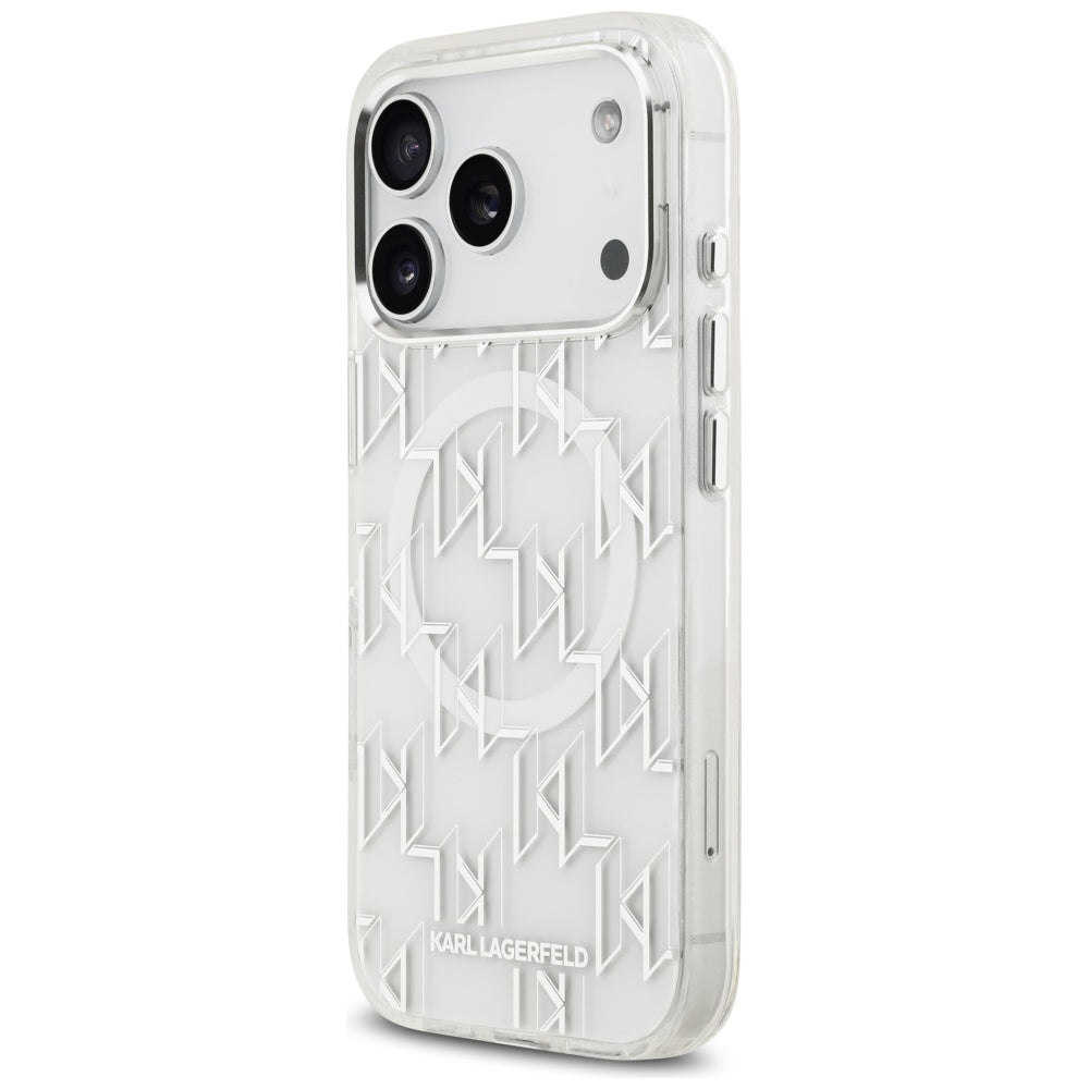 Futrola MagSafe za Apple iPhone 17 Pro, Karl Lagerfeld, IML KL Monogram, Bijela