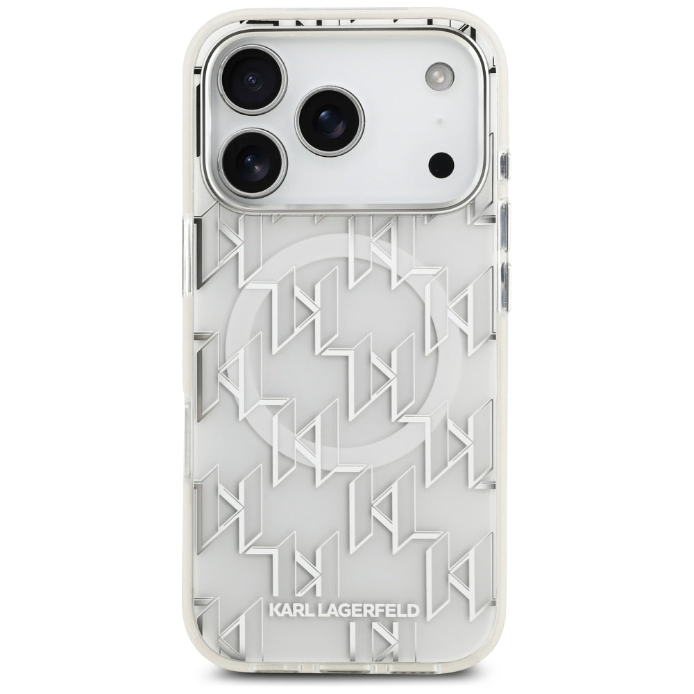 Futrola MagSafe za Apple iPhone 17 Pro, Karl Lagerfeld, IML KL Monogram, Bijela