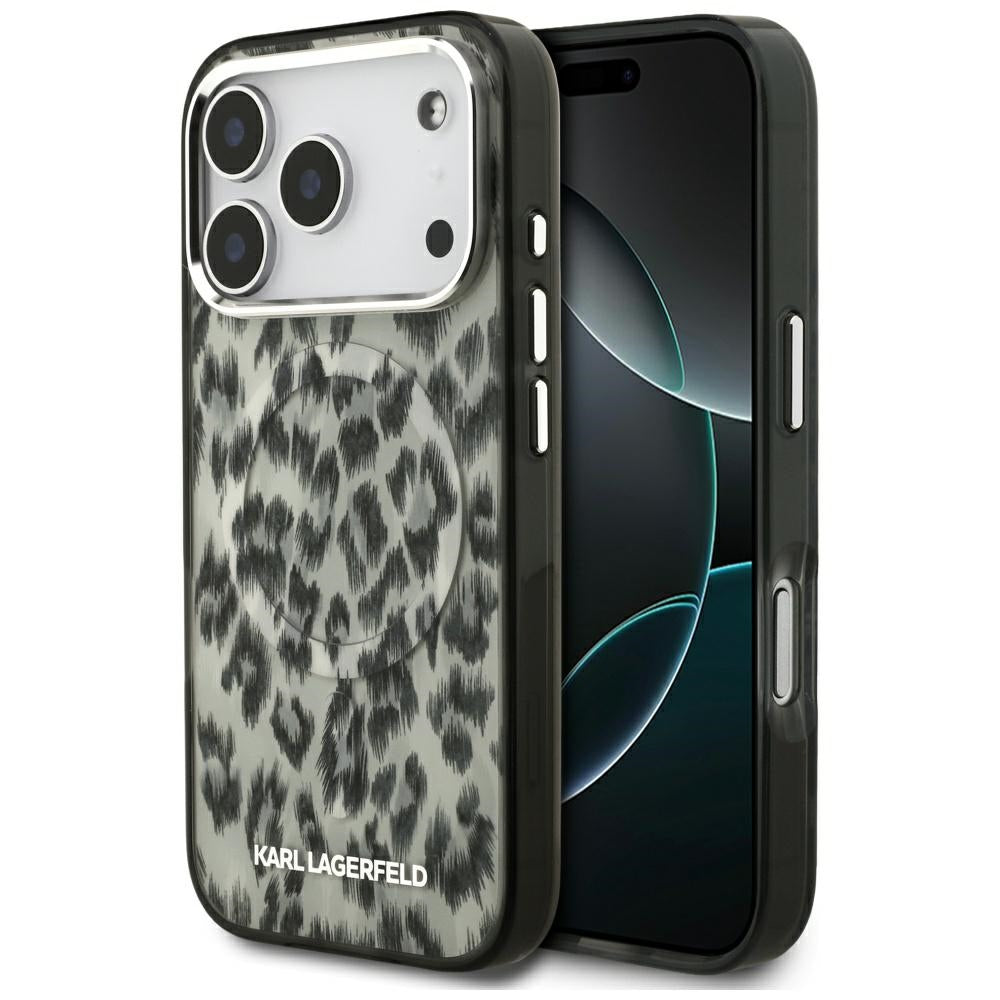 Futrola MagSafe za Apple iPhone 17 Pro, Karl Lagerfeld, IML Leopard uzorak, Smeđa