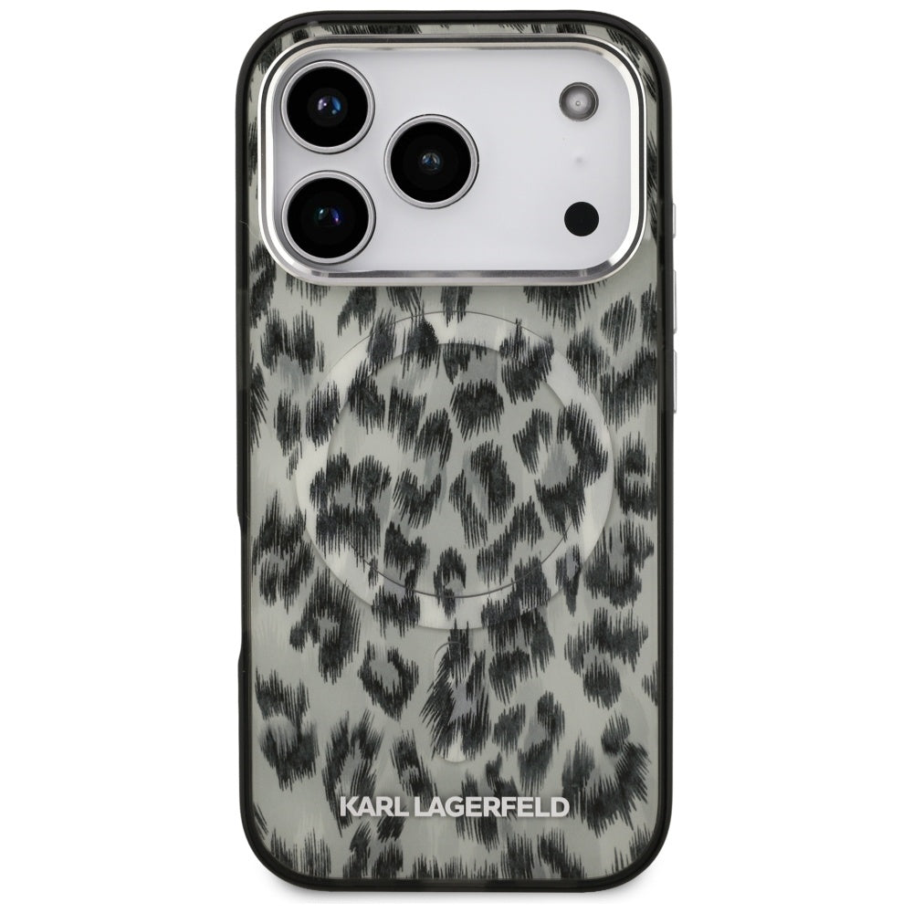 Futrola MagSafe za Apple iPhone 17 Pro, Karl Lagerfeld, IML Leopard uzorak, Smeđa