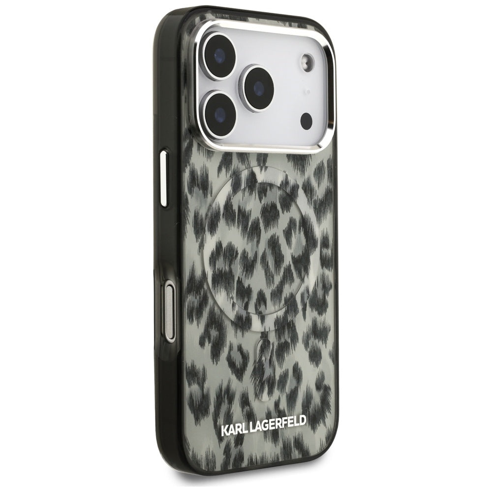 Futrola MagSafe za Apple iPhone 17 Pro, Karl Lagerfeld, IML Leopard uzorak, Smeđa