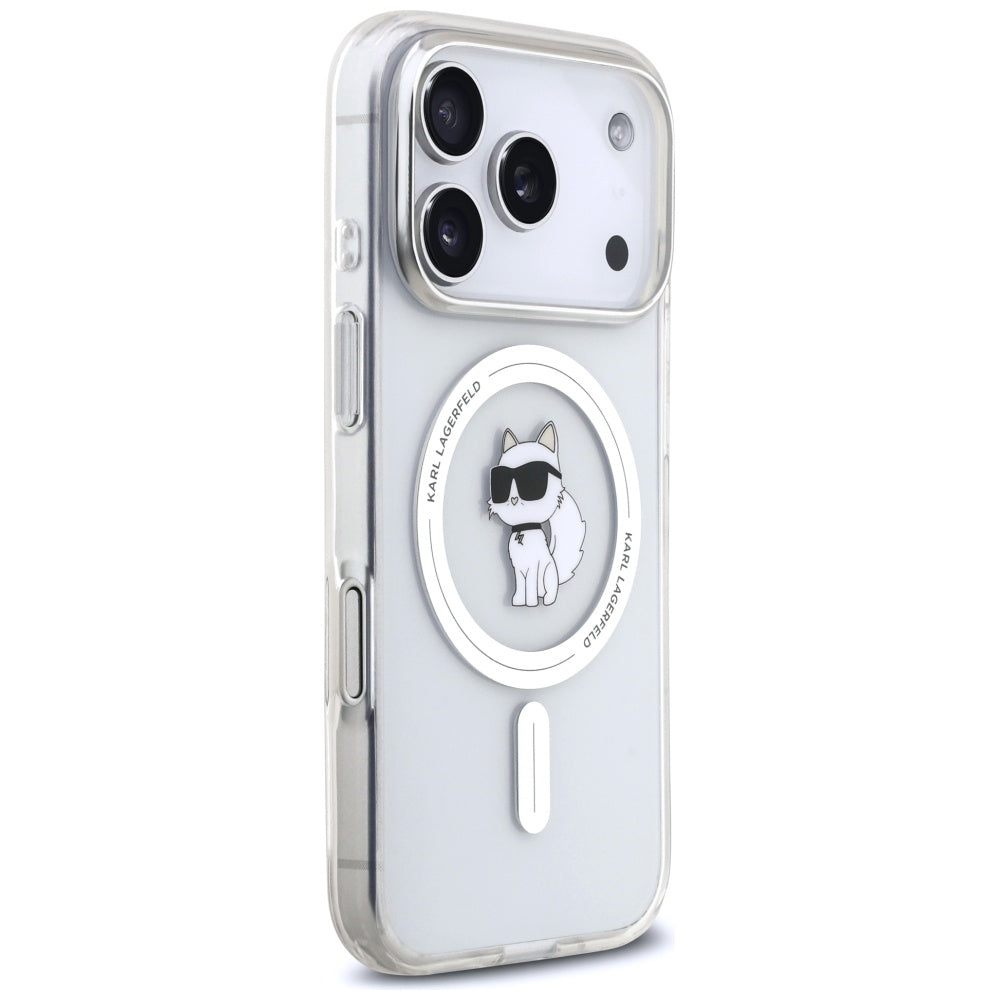 Futrola MagSafe za Apple iPhone 17 Pro, Karl Lagerfeld, IML Logo Choupette, Prozirna