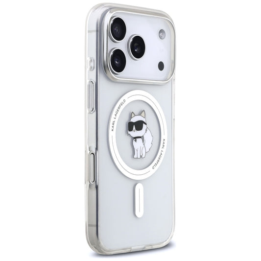 Futrola MagSafe za Apple iPhone 17 Pro, Karl Lagerfeld, IML Logo Choupette, Prozirna