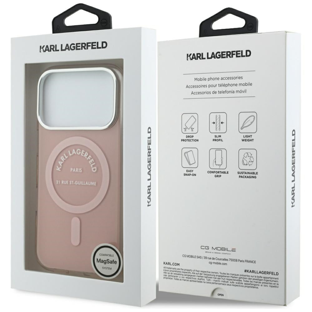 Futrola MagSafe za Apple iPhone 17 Pro, Karl Lagerfeld, IML Logo RSG, Roza
