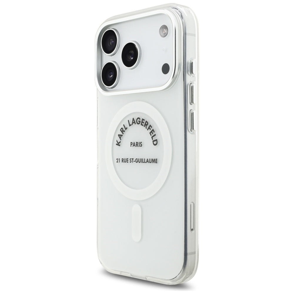 Futrola MagSafe za Apple iPhone 17 Pro, Karl Lagerfeld, IML Logo RSG, Prozirna