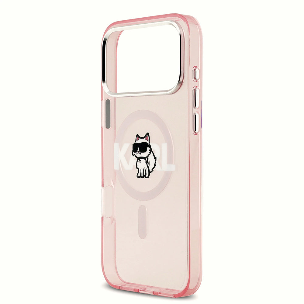 MagSafe futrola za Apple iPhone 17 Pro, Karl Lagerfeld, IML Sketch Logo Choupette, Roza