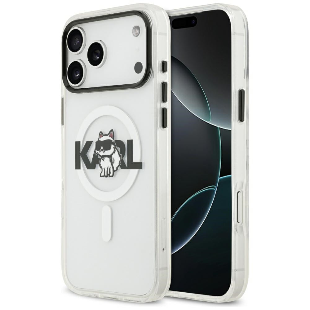 Futrola MagSafe za Apple iPhone 17 Pro, Karl Lagerfeld, IML Sketch Logo Choupette, Prozirna