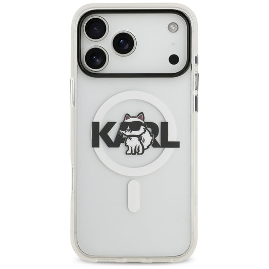 Futrola MagSafe za Apple iPhone 17 Pro, Karl Lagerfeld, IML Sketch Logo Choupette, Prozirna