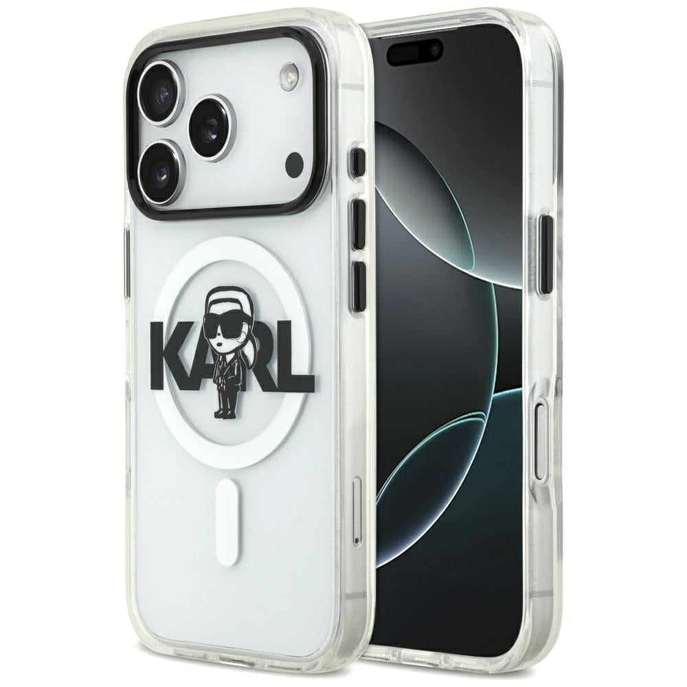 Futrola MagSafe za Apple iPhone 17 Pro, Karl Lagerfeld, IML Sketch Logo Karl, Prozirna