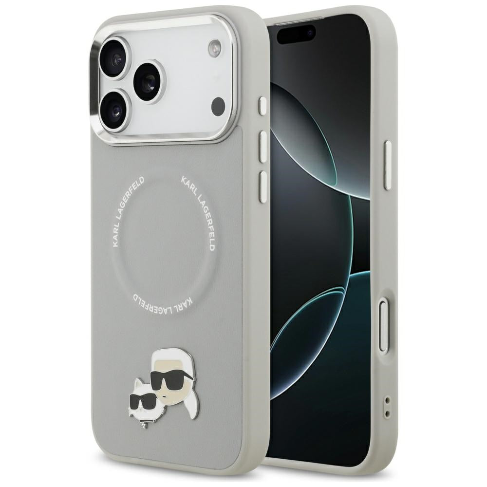 MagSafe futrola za Apple iPhone 17 Pro, Karl Lagerfeld, Karl & Choupette Pins, Siva