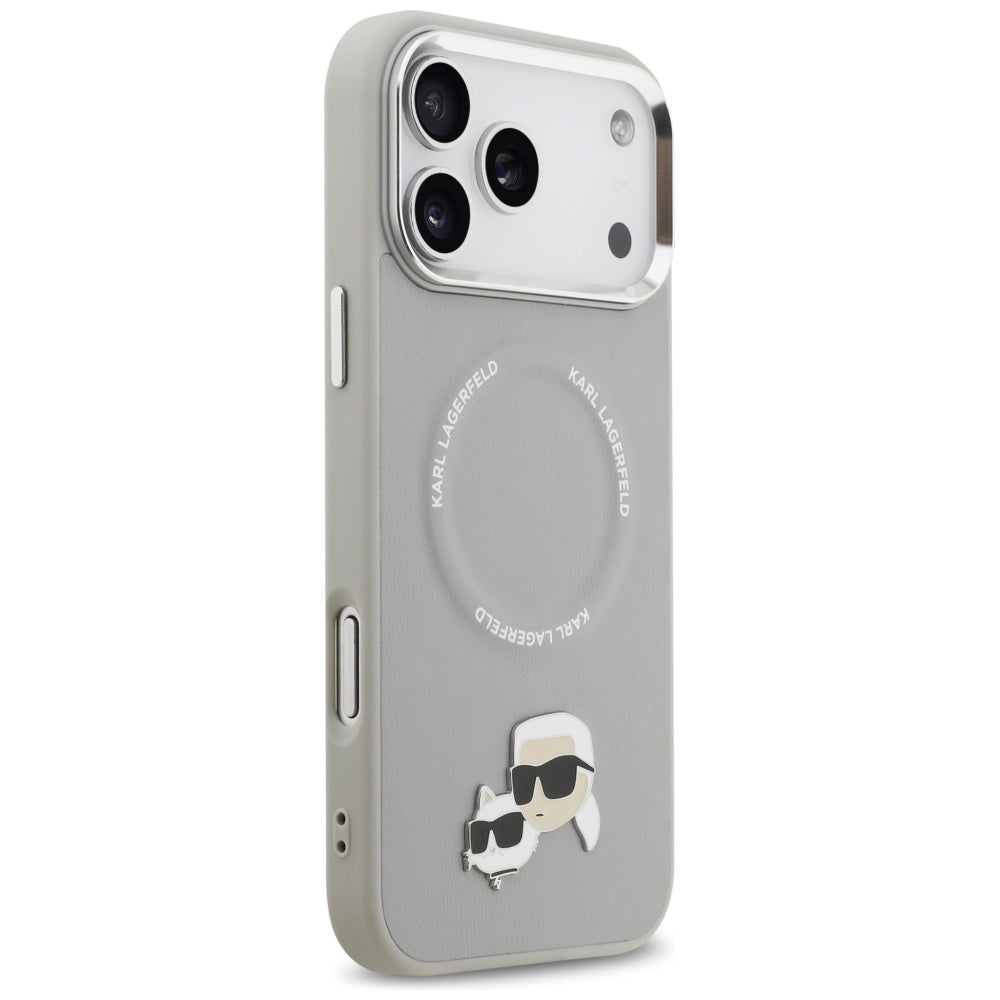 MagSafe futrola za Apple iPhone 17 Pro, Karl Lagerfeld, Karl & Choupette Pins, Siva