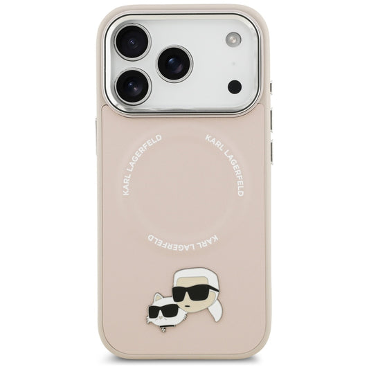 Husa MagSafe pentru Apple iPhone 17 Pro, Karl Lagerfeld, Karl & Choupette Pins, Roz