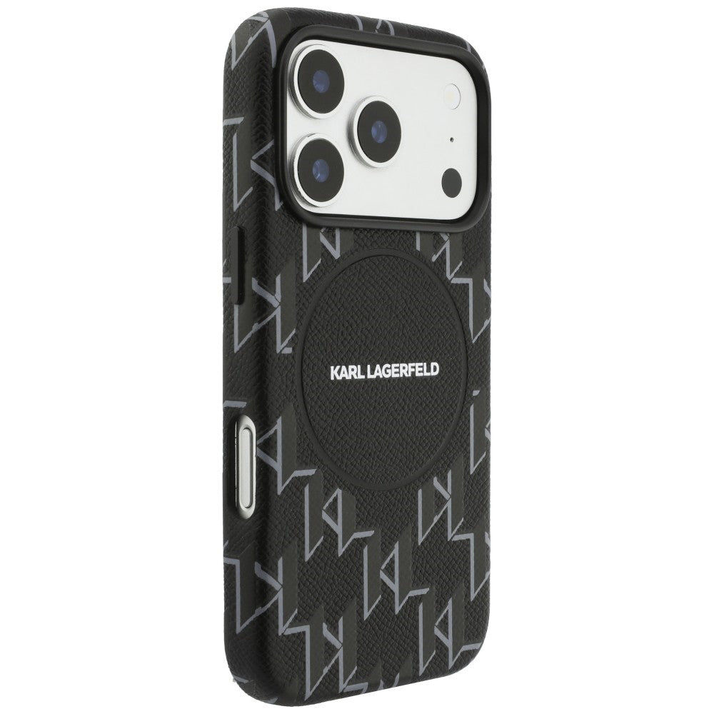 Futrola MagSafe za Apple iPhone 17 Pro, Karl Lagerfeld, KL Monogram Logo, Crna