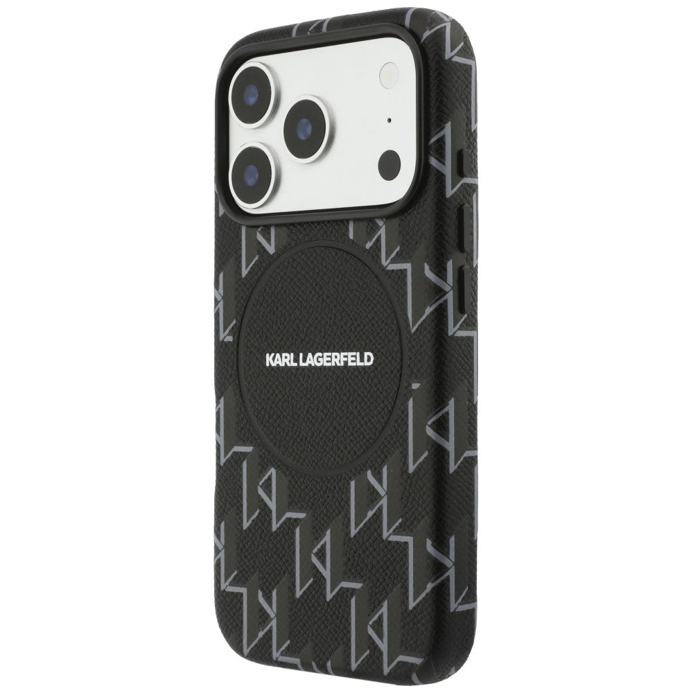 Futrola MagSafe za Apple iPhone 17 Pro, Karl Lagerfeld, KL Monogram Logo, Crna