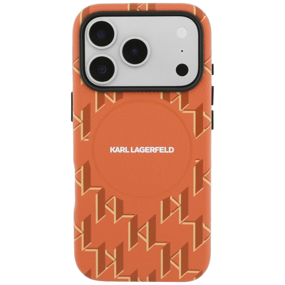 MagSafe futrola za Apple iPhone 17 Pro, Karl Lagerfeld, KL Monogram Logo, Narančasta