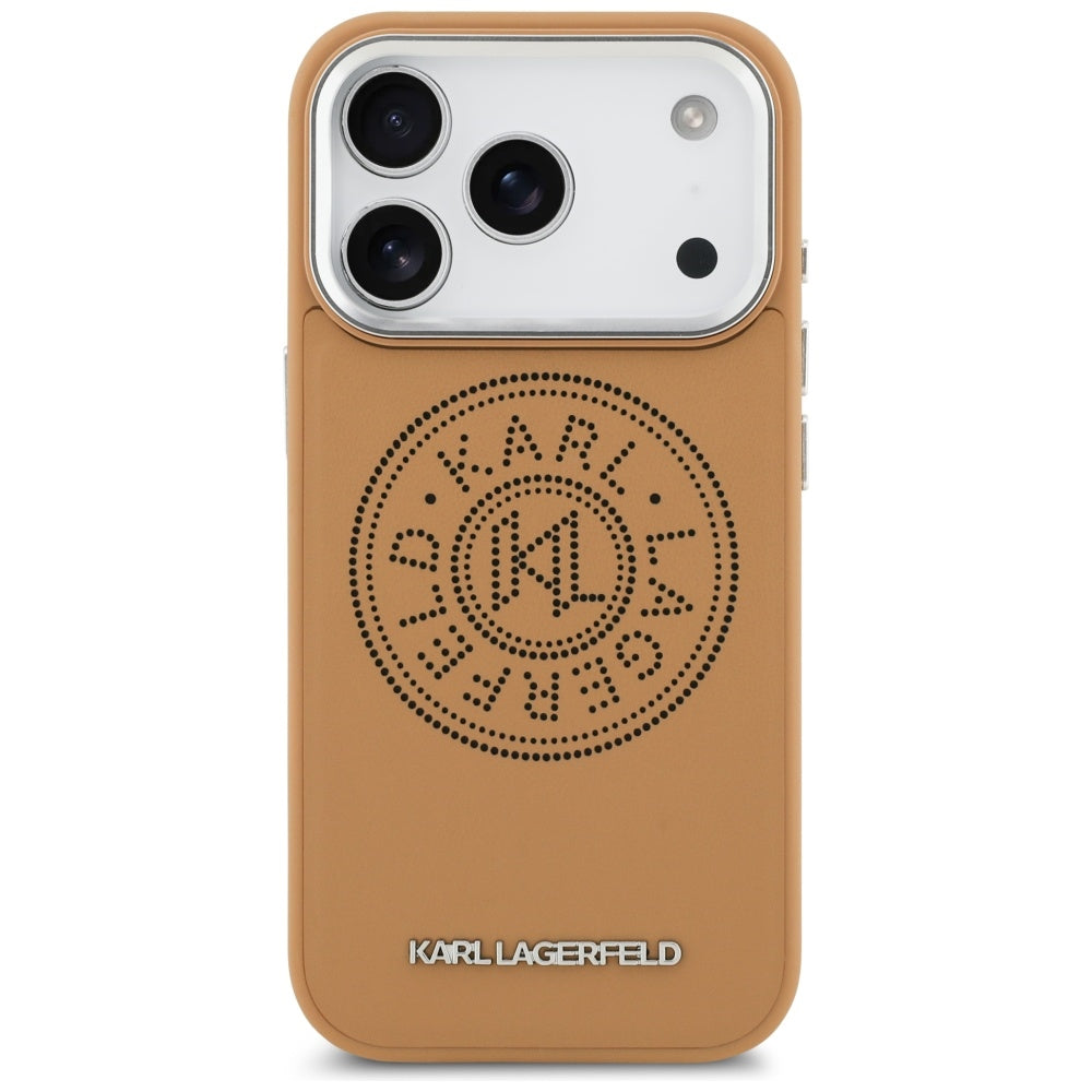 Futrola MagSafe za Apple iPhone 17 Pro, Karl Lagerfeld, Point & Metal Logo, Smeđa