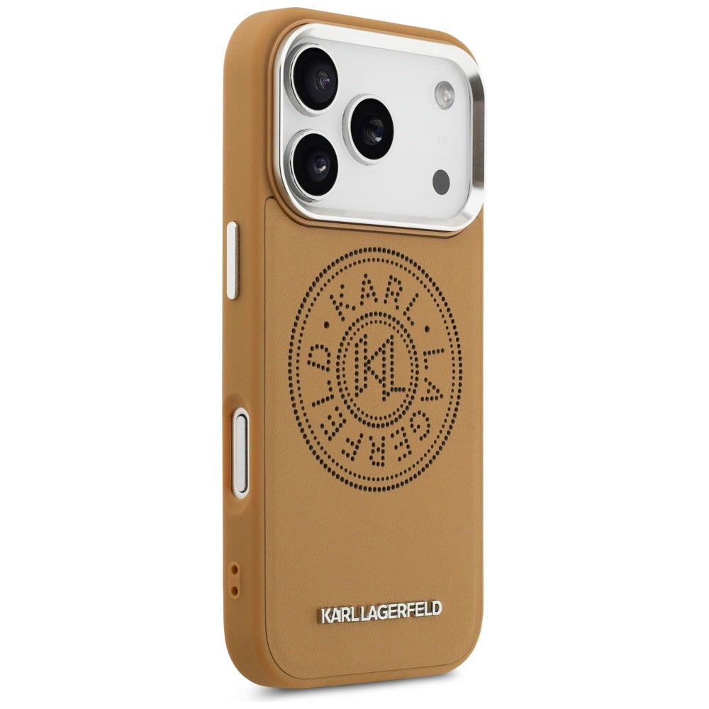 Futrola MagSafe za Apple iPhone 17 Pro, Karl Lagerfeld, Point & Metal Logo, Smeđa