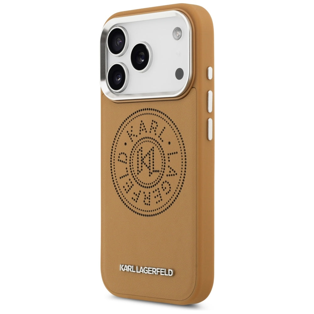 Futrola MagSafe za Apple iPhone 17 Pro, Karl Lagerfeld, Point & Metal Logo, Smeđa
