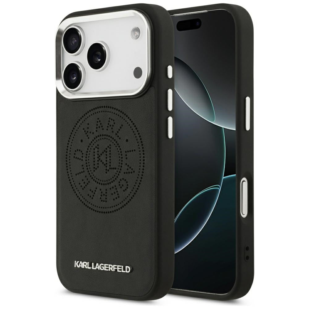 Futrola MagSafe za Apple iPhone 17 Pro, Karl Lagerfeld, Point & Metal Logo, Crna