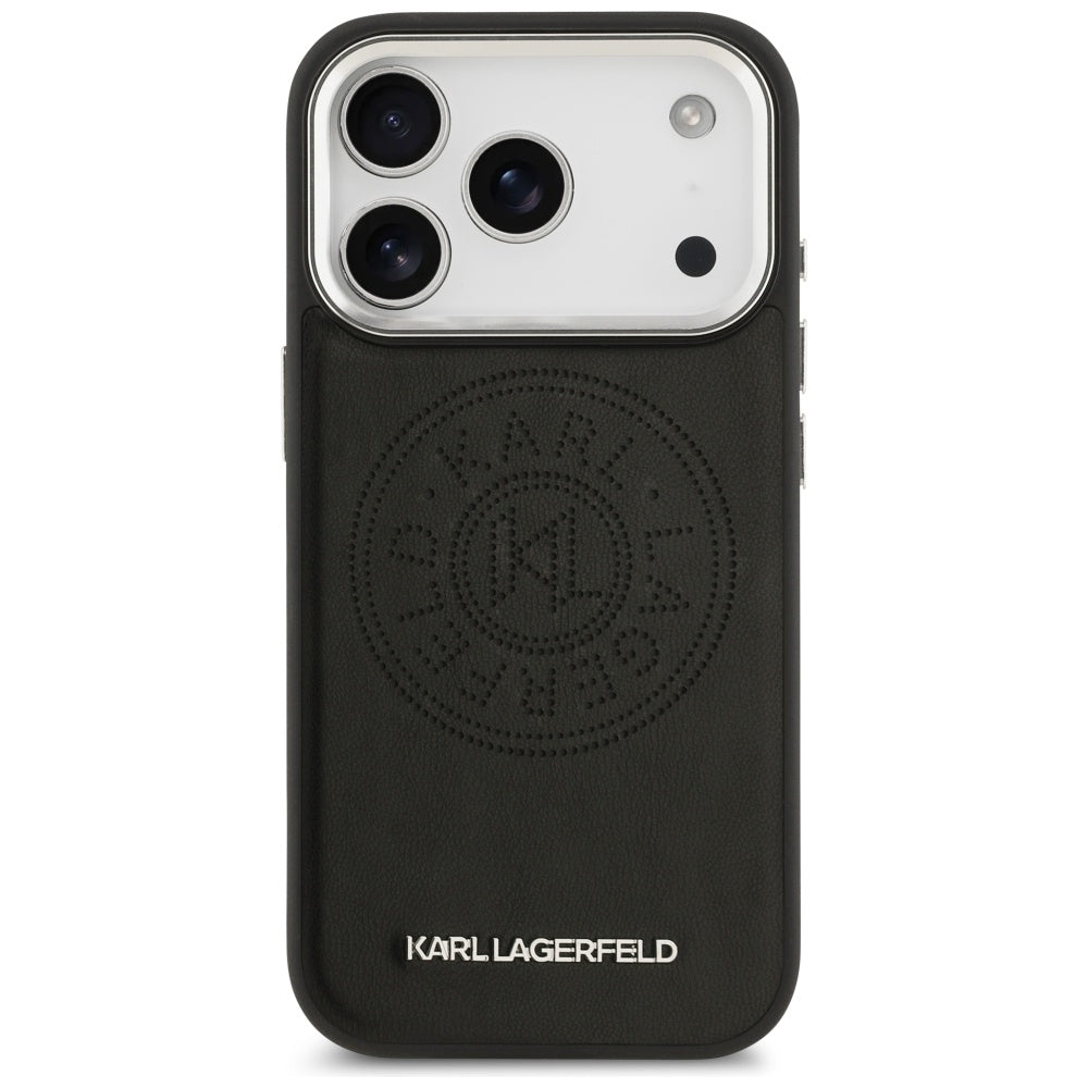 Futrola MagSafe za Apple iPhone 17 Pro, Karl Lagerfeld, Point & Metal Logo, Crna